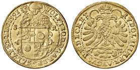 Wolf Dietrich von Raitenau 1587 - 1612
Erzbistum Salzburg. 2 Dukaten, 1591. Salzburg
6,94g
HZ 892
f.vz/vz