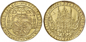 Guidobald Graf Thun von Hohenstein 1654 - 1668
Erzbistum Salzburg. 5 Dukaten, 1655. Salzburg
17,34g
HZ 1747
Graffito V im Avers und Henkelspur
ss/vz
