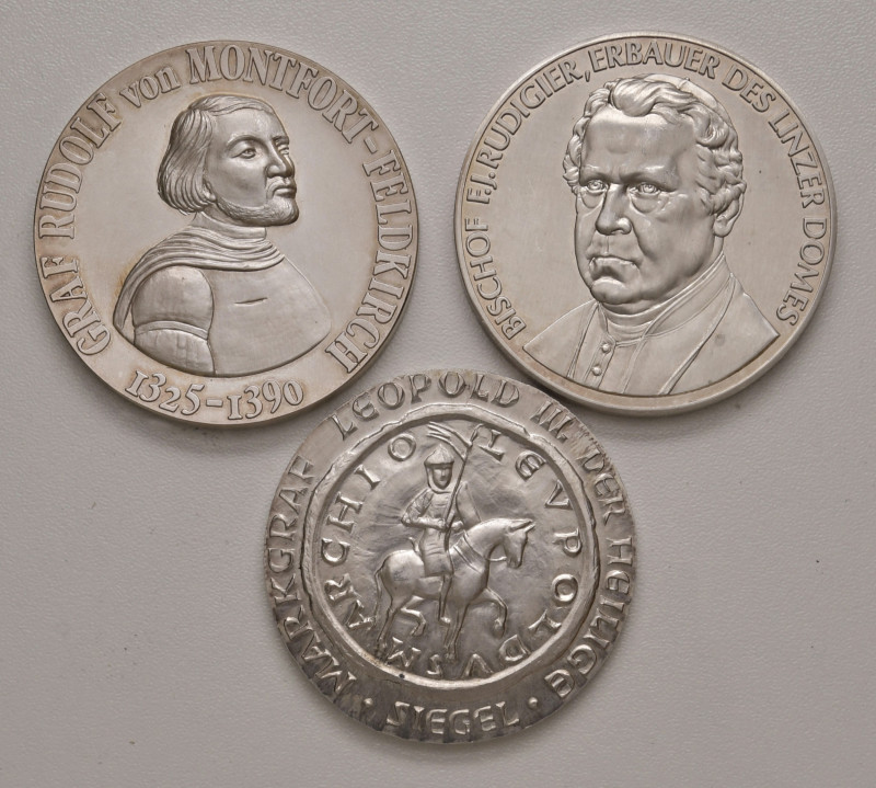 2. Republik - ab 1945
Lot. 3 Stück Ag Medaillen 1982, 1991, 1996, auf diverse An...