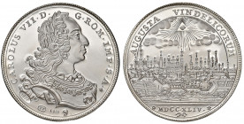 Stadt
Deutschland, Augsburg. Ag Medaille, 1764/1977. Restrike vom Taler, mit Titel Karl VII., Ø 43 mm
27,86g
vergl. zu Dav. 1924.
PP