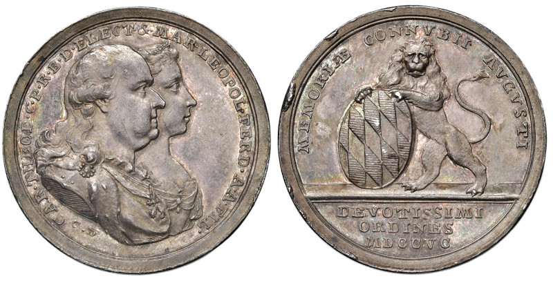 Karl Theodor 1777 - 1799
Deutschland, Bayern. Ag Medaille, 1795. auf seine zweit...