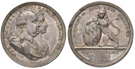 Karl Theodor 1777 - 1799
Deutschland, Bayern. Ag Medaille, 1795. auf seine zweite Vermählung mit Maria Leopoldine, Tochter des Erzherzogs Ferdinand vo...