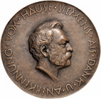 Br Medaille, o. Jahr
Deutschland, Preussen. einseitig, Siemens, Werner von 1816-1892 Große einseitige Bronzegussmedaille o.J. (Klinger) Anerkennung de...