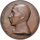 Wilhelm I. 1861 - 1888
Deutschland, Preussen. Br Medaille, o. Jahr. einseitig, Dr. Ambrozovics Dezsö 1864-1919,Große einseitige Bronzegussmedaille o.J...