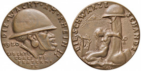 Br Medaille, 1920
Deutschland, Weimarer Republik 1918 - 1933. DIE SCHWARZE SCHANDE. ohne Randpunze, aus Anlaß der französischen Besetzung des Rheinlan...