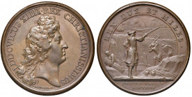 Ludwig XIV. 1643 - 1715
Frankreich. Cu Medaille, 1667. auf die Einnahme von Douai, Ø 42 mm, von Jean Mauger
Paris
36,80g
Divo 97, Médailles françaises...