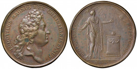Ludwig XIV. 1643 - 1715
Frankreich. Cu Medaille, 1687. auf die Heilung des Königs, Ø 42 mm, von Jean Mauger
Paris
30,50g
Divo 218
ss/vz