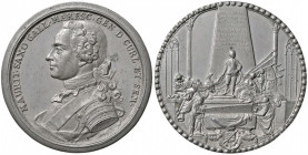 Ludwig XV. 1715 - 1774
Frankreich. Zn Medaille, 1750 / 1777. zum Gedächtnis für Maurycy Saski, (unehelicher Sohn des polnischen Königs August III.), A...