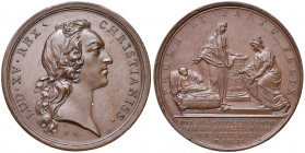Ludwig XV. 1715 - 1774
Frankreich. Cu Medaille, 1751. auf die Geburt des Louis Jospeh Xavier, Enkel Ludwig XV. am 13.9. 1751, Rv.: Lucina und Gallia b...