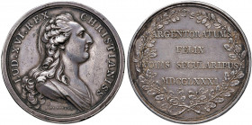 Ludwig XVI. 1774-1793
Frankreich. Ag Medaille, 1781. auf das 100 jährige Jubiläum der Einnahme von Straßburg, Drapierte Büste des Königs r. Rs: 4 Zeil...