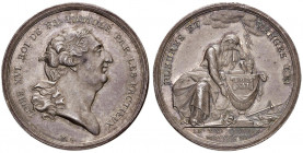 Ludwig XVI. 1774-1793
Frankreich. Ag Medaille, 1793. an seine Hinrichtung, am 21. Januar. Kopf m. Zypressenkranz n.r. / PLEURES ET VENGES EL ! Trauern...