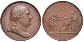 Ludwig XVIII. 1814 - 1824
Frankreich. Cu Medaille, 1814. auf die Verfassung vom 4. Juni. Kopf Ludwig XVIII. nach rechts / Darstellung der Verkündungsz...