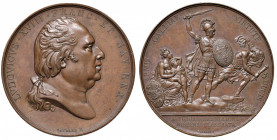 Ludwig XVIII. 1814 - 1824
Frankreich. Cu Medaille, 1823. auf die Niederschlagung der spanischen Revolution durch französische Truppen, Rv. Sitzende ge...