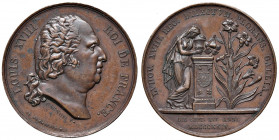 Ludwig XVIII. 1814 - 1824
Frankreich. Cu Medaille, 1824. auf seinen Tod, Direktor. Datiert 16. September 1824. LOUIS XVIII ROI DE FRANCE, Kopf nach re...