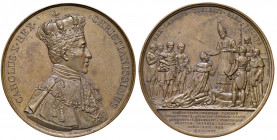 Charles X. 1824 - 1830
Frankreich. Cu Medaille, 1825. auf die Krönung Karl X. in Reims, Av. Gekrönte Büste Karls X. rechts in Krönungsgewändern, Rv. E...