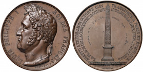 Louis-Philippe 1830 - 1848
Frankreich. Cu Medaille, 1836. auf den Transport und die Aufstellung des Obelisken Ramses II von Luxor auf dem Place de la ...