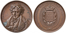 Louis-Philippe 1830 - 1848
Frankreich. Cu Medaille, 1844. auf Vicomte von Chateaubriand, Schriftsteller und Politiker, linke Dreiviertelbüste, Rv. Gek...