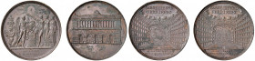 Ferdinand IV. (I.) 1759 - 1825
Italien, Neapel. 2x Cu Medaillen, 1817. Wiederaufbau des Teatro di San Carlo in Neapel. Innenansicht des Theaters / Med...