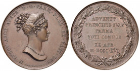 Maria Louisa von Österreich 1815 - 1847
Italien, Parma. Br Medaille, 1816. auf die Ankunft Marie Luises in Parma, Diademiertes Brustbild r.//Sechs Zei...