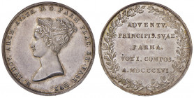 Maria Louisa von Österreich 1815 - 1847
Italien, Parma. Ag Medaille, 1816. auf ihre Ankunft in Parma. Büste mit Diadem nach links / Fünf Zeilen Schrif...