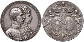Franz Joseph von Stein. 1898 - 1909
Liechtenstein. Ag Medaille, 1903. auf die Hochzeit des Erbprinzen Alois Franz von Liechtenstein und Elisabeth Amal...