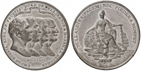 Alexander I. 1801 - 1825
Russland. Sn Medaille, 1814. auf den Frieden von Paris, Büsten des Zaren, des Königs von Preußen, des Herzogs von Wellington ...