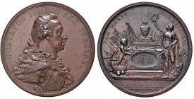 Gustav III. 1771 - 1792
Schweden. Cu Medaille, 1792. auf den Tod Gustav III. von Schweden, auf seine Ermordung 1792 in der Stockholmer Oper, Av. Gehar...