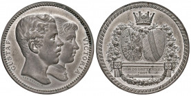Gustaf V. 1907 - 1950
Schweden. Zinnmedaille, 1881. auf die Vermählung des schwedischen Kronprinzen Gustaf mit Viktoria von Baden, auf die Vermählung ...