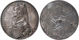 Mary Tudor, Königin von England 1553 - 1558
Spanien. Kupfer / Blei - Medaille, o. Jahr. spätere Prägung, einseitig, auf die Vermählung der Maria I. vo...