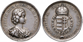 Leopold I. 1657 - 1705
Ag Medaille, 1687. auf seine Krönung Joseph I. (1705 - 1711) zum ungarischen König in Pressburg. Silbermedaille (1687) Avers: G...