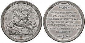 Karl VI. 1711- 1740
Sn Medaille, 1717. auf die Siege des Kaisers gegen die Türken trotz Widerstands Frankreichs, Gen Damaskus reitender Saul vernimmt ...
