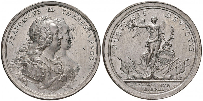 Maria Theresia 1740 - 1780
Sn Medaille, 1757. auf den Sieg Österreichs über Preu...