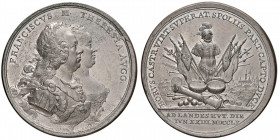 Maria Theresia 1740 - 1780
Sn Medaille, 1760. auf den Sieg der Österreicher bei Landeshut (Schlesien) über die Preußen. Brustbilder von Franz I. und M...