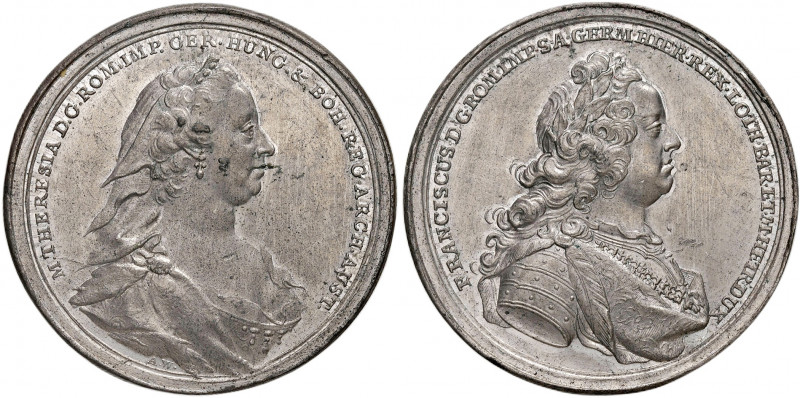 Maria Theresia 1740 - 1780
Ag Medaille, 1765. auf den Tod Kaiser Franz I.,auf de...