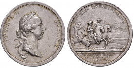 Maria Theresia 1740 - 1780
Ag Medaille, 1770. auf den Besuch Friedrich II. von Preußen bei Kaiser Jospeh II. in Neustadt / Mähren, Belorberte Büste Jo...