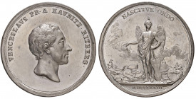 Maria Theresia 1740 - 1780
Sn Medaille, 1773. auf das 20. Dienstjub. als österr. Hofkanzler Fürst Wenceslaus von Kavnitz Rietberg, Av. Kopf r./NASCITV...