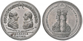 Maria Theresia 1740 - 1780
Sn Medaille, 1779. auf den Frieden von Teschen, Av: die Brustbilder Kaiser Josephs I. und König Friedrichs unter Lorbeergir...