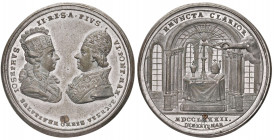 Joseph II. als Alleinregent 1780 - 1790
Sn Medaille, 1782. auf den Besuch des Papstes Pius VI. in Wien, Av: Joseph II und Papst // Altar mit Insignien...