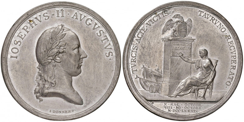 Joseph II. als Alleinregent 1780 - 1790
Sn Medaille, 1789. auf die Eroberung Bel...