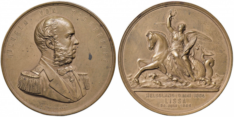 Franz Joseph I. 1848 - 1916
Cu Medaille, 1864 / 1866. auf Wilhelm Freiherr von T...