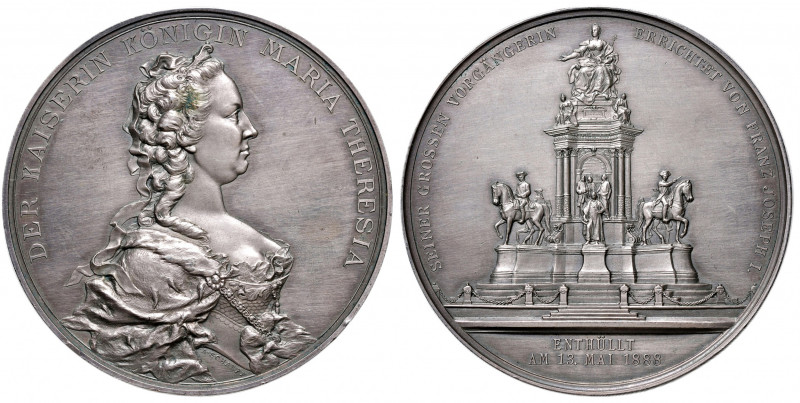 Franz Joseph I. 1848 - 1916
Ag ? (nicht punziert) Medaille, 1888. auf die Errich...