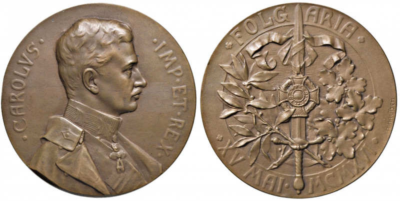 Karl I. 1916 - 1918
Br Medaille, 1916. auf die Verleihung des Maria Thersienorde...