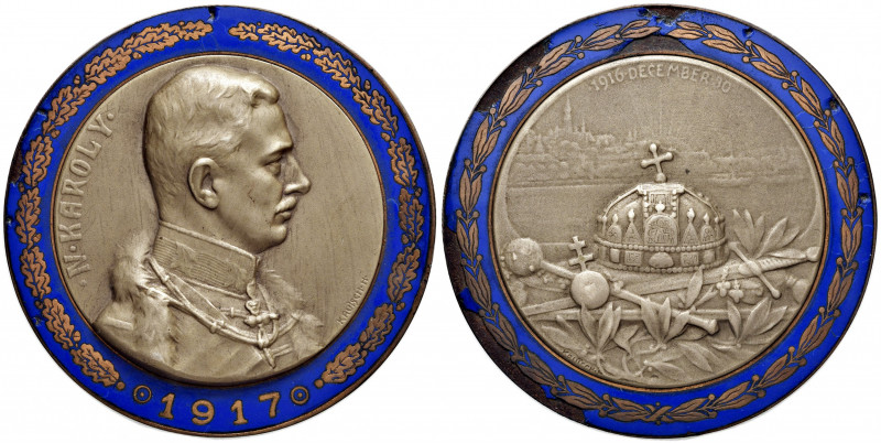 Karl I. 1916 - 1918
Br Medaille, 1916. auf die Krönung Kaiser Karl I. zum König ...