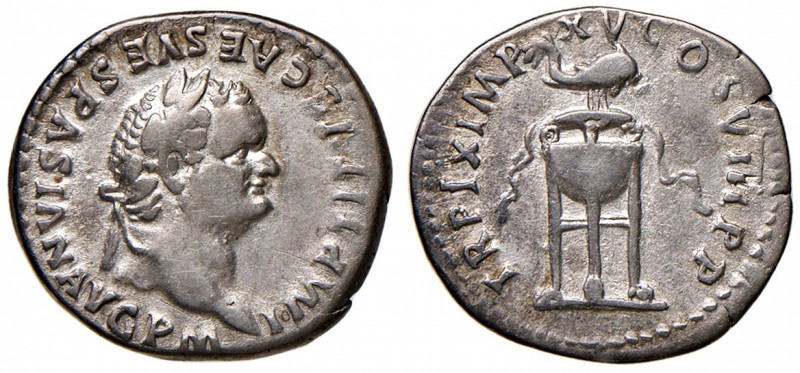 Titus (79-81)
Römische Münzen, Römische Kaiserzeit. Denarius, 80 n. Chr.. Kopf /...