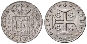 Johann VI. von Portugal, Prinzregent 1799 - 1818, König 1816 - 1826
Brasilien. 400 Reis, 1816. Lissabon
14,09g
Gomes 24.03
vz/stgl