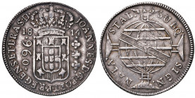 Johann VI. von Portugal, Prinzregent 1799 - 1818, König 1816 - 1826
Brasilien. 960 Reis, 1814. Santiago
26,88g
F. 307.3
ss+