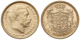 Christian X. 1912 - 1947
Dänemark. 10 Kronen, 1917. Kopenhagen
4,49g
Friedb. 300, Hede 2
vz/stgl