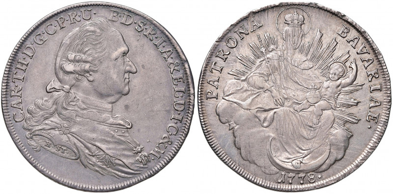 Karl Theodor 1777 - 1799
Deutschland, Bayern. Taler, 1778. München
28,00g
Dav. 1...