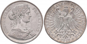 Stadt
Deutschland, Frankfurt. Vereinsdoppeltaler / 3 1/2 Gulden, 1866. Frankfurt
37,12g
Thun 145, AKS 4, J 43
vz/stgl
