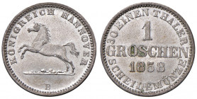 Georg V. 1851 - 1866
Deutschland, Hannover. 1 Groschen, 1858. B Hannover
2,20g
KM 235
vz/stgl